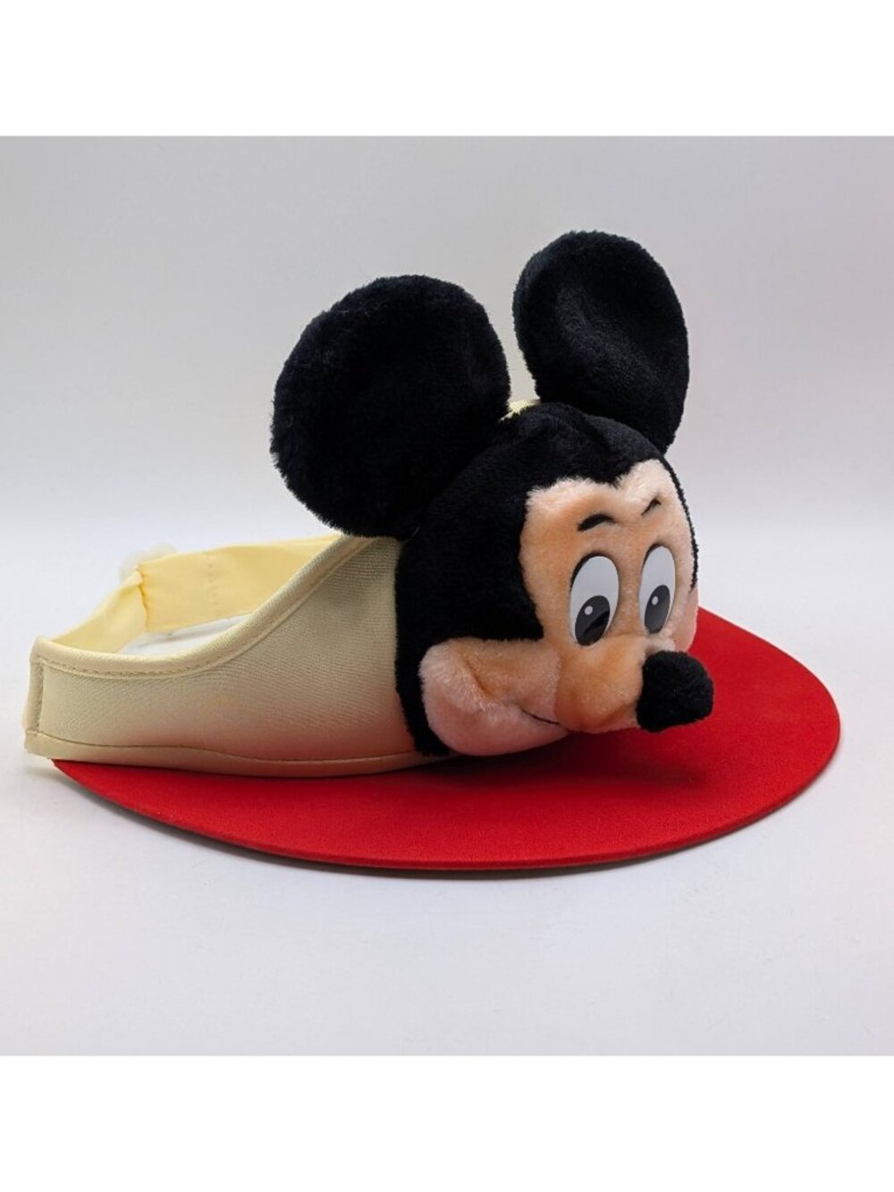 Vintage Walt Disney World Disneyland Mickey Mouse Plush Adjustable Visor 70s 80s